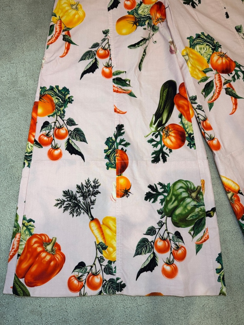 Maeve High-Rise Printed Crop Wide-Leg Pants garden veg print Anthropologie US10 - Picture 2 of 13